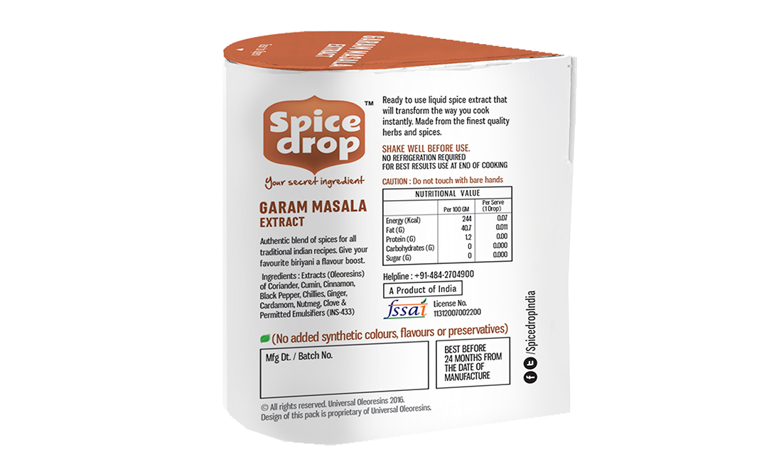 Spice Drop Garam Masala Extract    Pack  5 millilitre